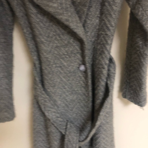 Nanette Lepore Long coat - Gray - wrap style -small/4 - EUC Herringbone - Picture 3 of 5